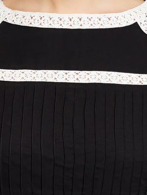 contrast lace pin tucks detail top - 13388109 - Standard Image - 4