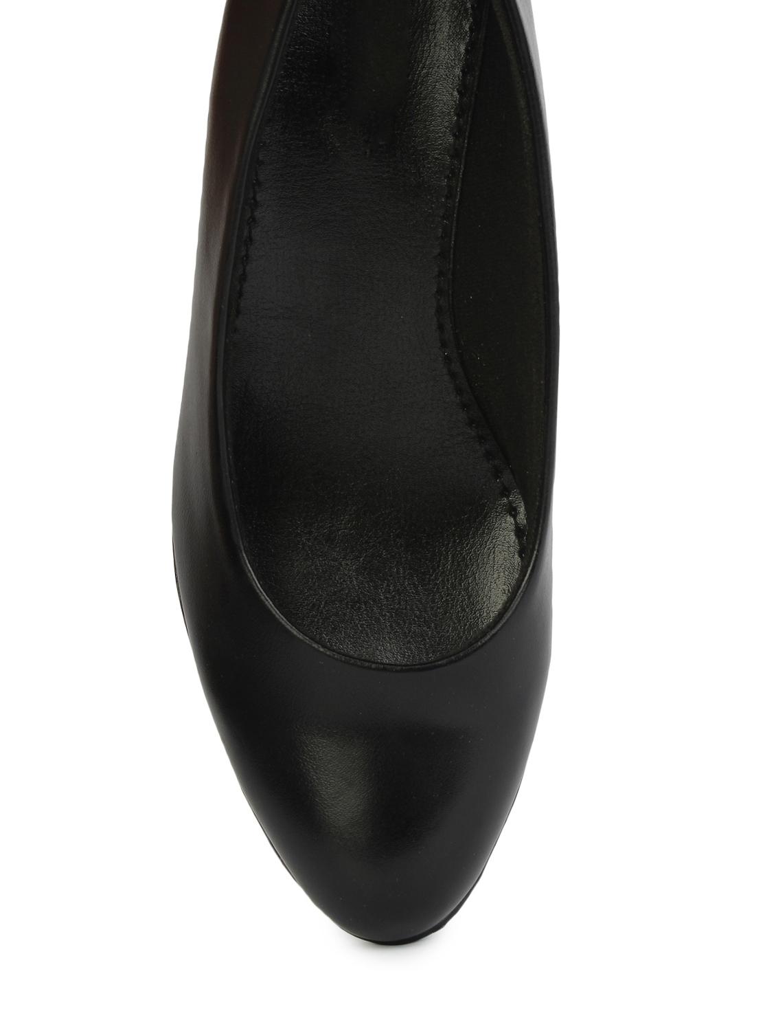 black leatherette slip on pumps - 13393781 - Zoom Image - 4