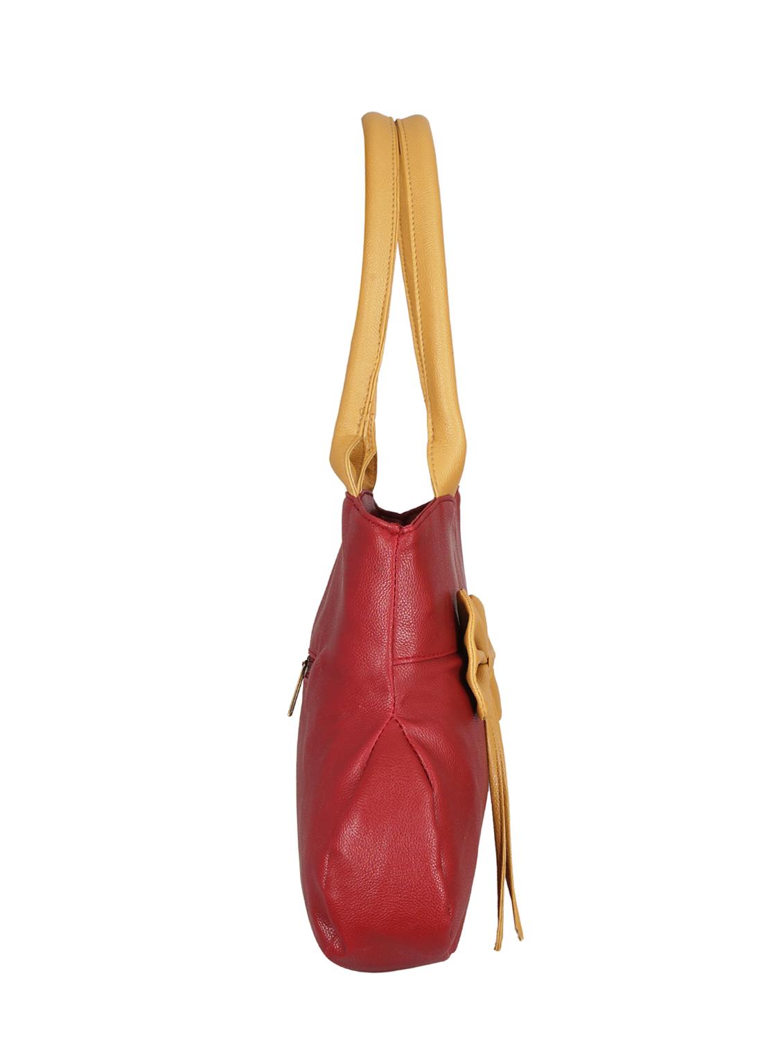 maroon leatherette handbag - 13394289 - Zoom Image - 4