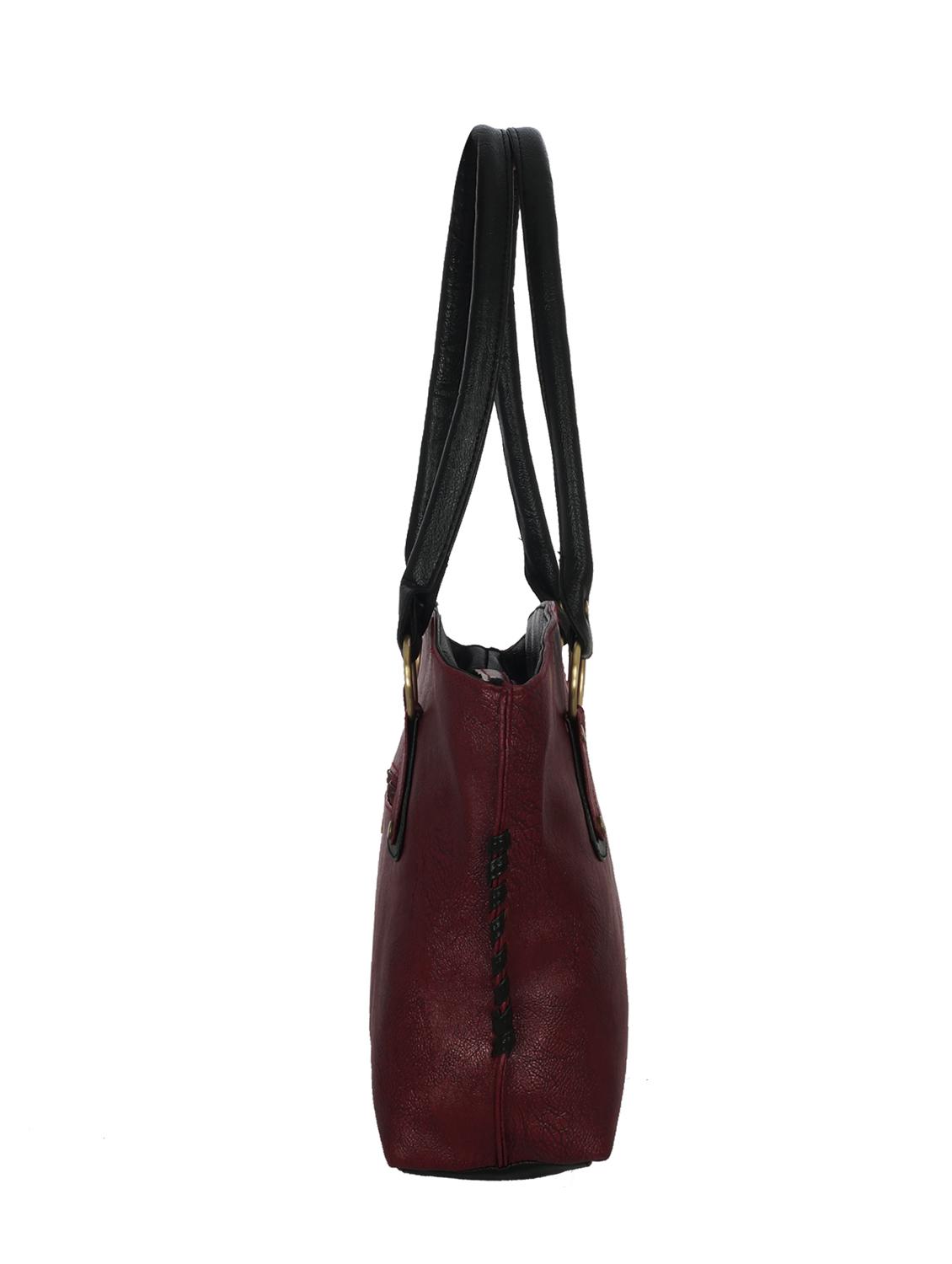 maroon leatherette handbag - 13394303 - Zoom Image - 4