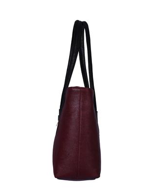maroon leatherette handbag - 13394313 - Standard Image - 4