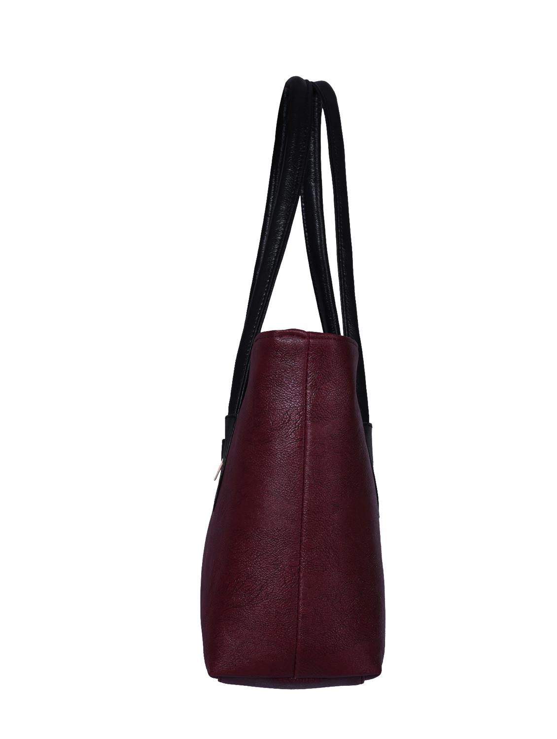 maroon leatherette handbag - 13394313 - Zoom Image - 4