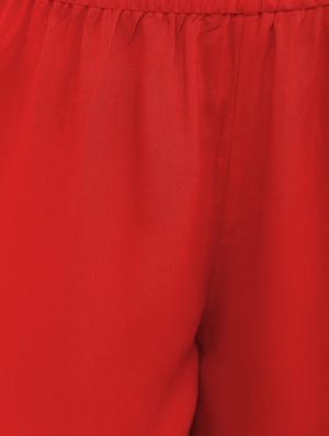 solid red rayon palazzo - 13397866 - Standard Image - 4