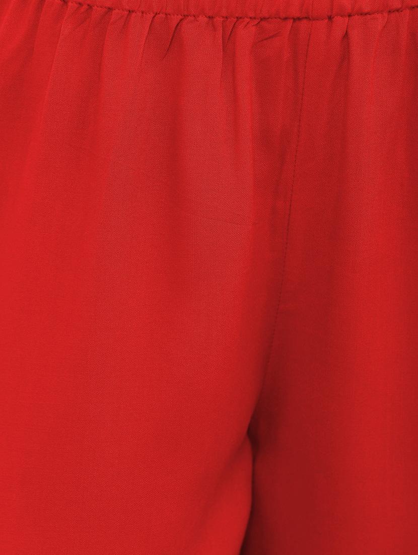 solid red rayon palazzo - 13397866 - Zoom Image - 4