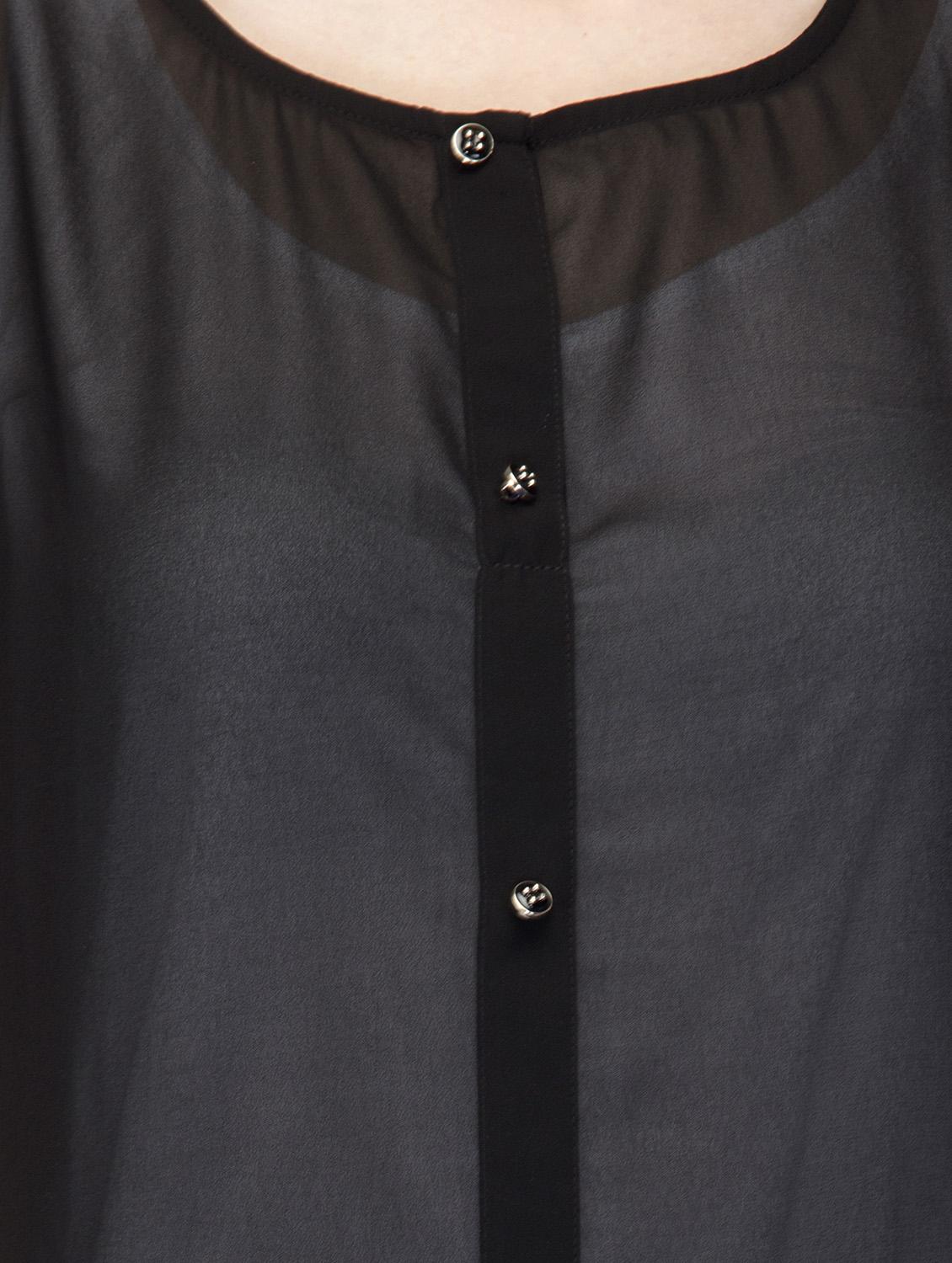 solid black georgette tunic - 13399160 - Zoom Image - 4