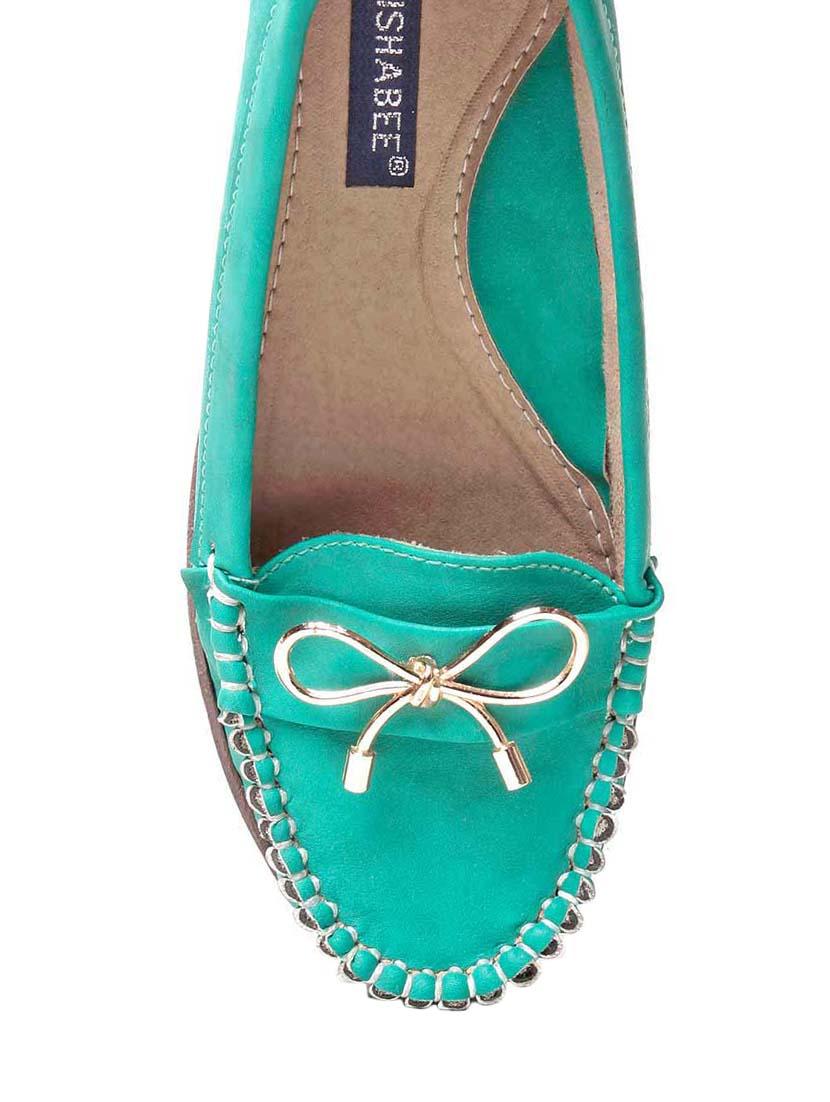 turquoise faux leather slip on moccasins - 13410890 - Zoom Image - 4