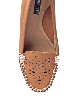 beige faux leather slip on loafers - 13410906 - Standard Image - 4