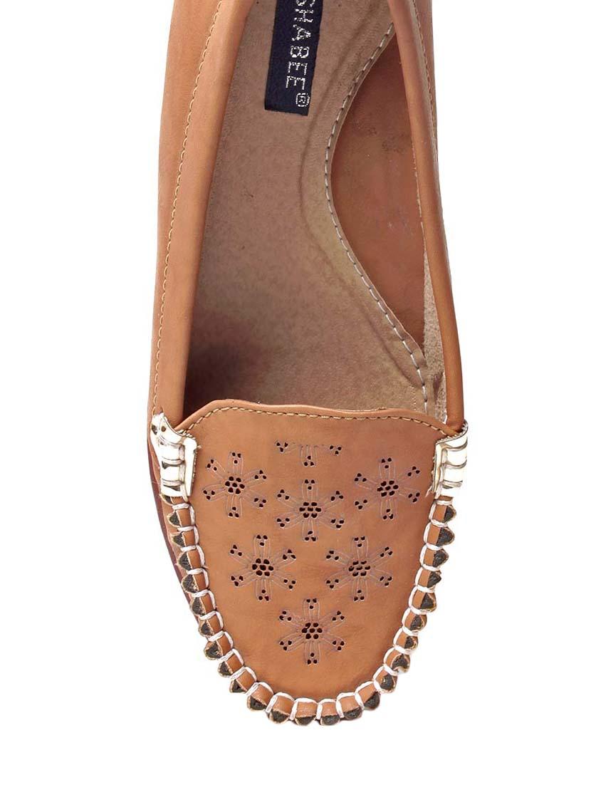 beige faux leather slip on loafers - 13410906 - Zoom Image - 4