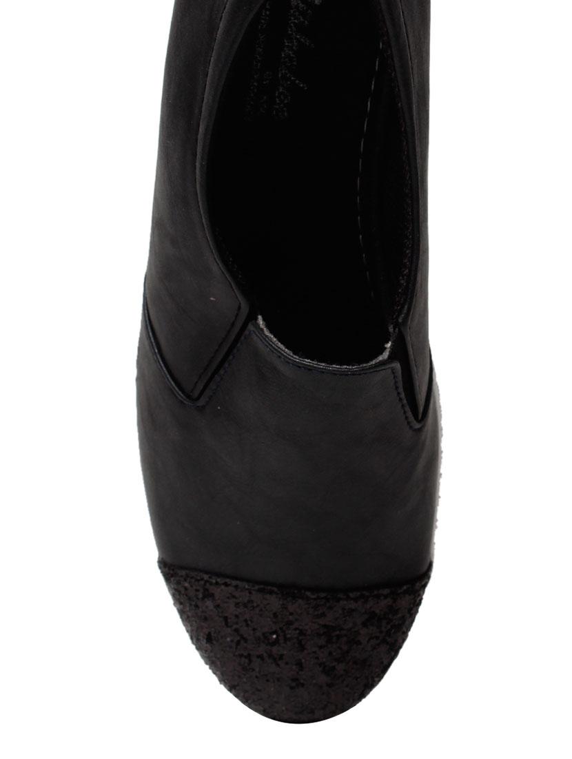 black faux leather plimsolls casual shoes - 13410917 - Zoom Image - 4