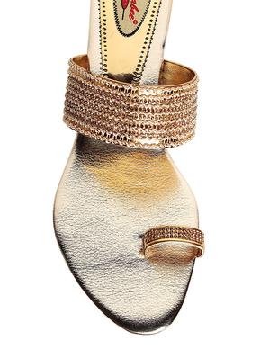gold one toe sandal - 13411087 - Standard Image - 4