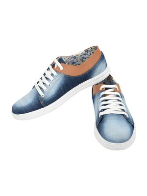 blue denim lace up sneakers - 13411639 - Standard Image - 4