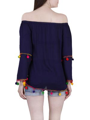 set of 2 multicolored rayon off shoulder tops - 13421604 - Standard Image - 4