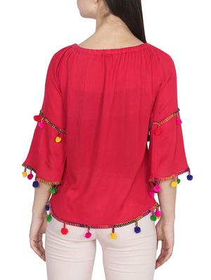 set of 2 multicolored rayon off shoulder tops - 13421604 - Standard Image - 7