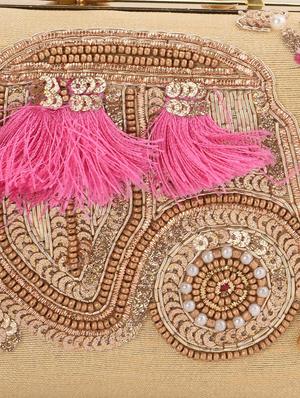 gold embellished box clutch - 13422666 - Standard Image - 4