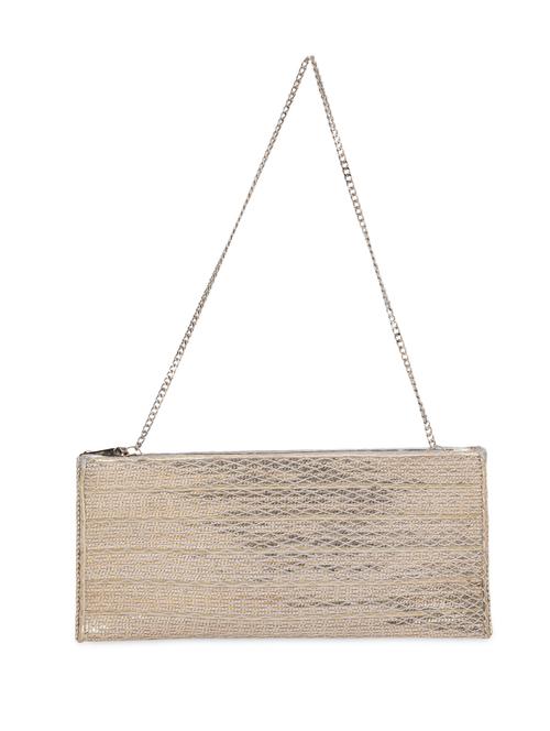 silver textured shimmer clutch - 13422667 - Standard Image - 1