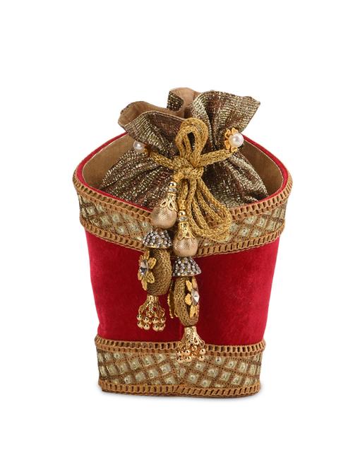 red velvet potli bag - 13422671 - Standard Image - 1