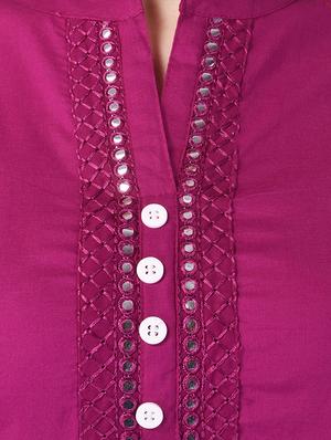 purple cotton kurta - 13429219 - Standard Image - 4