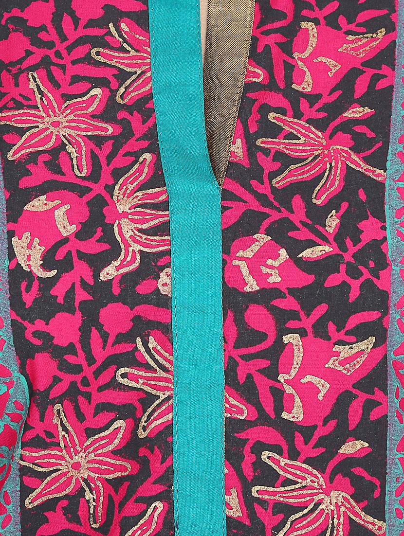 pink cotton straight kurta - 13437999 - Zoom Image - 4