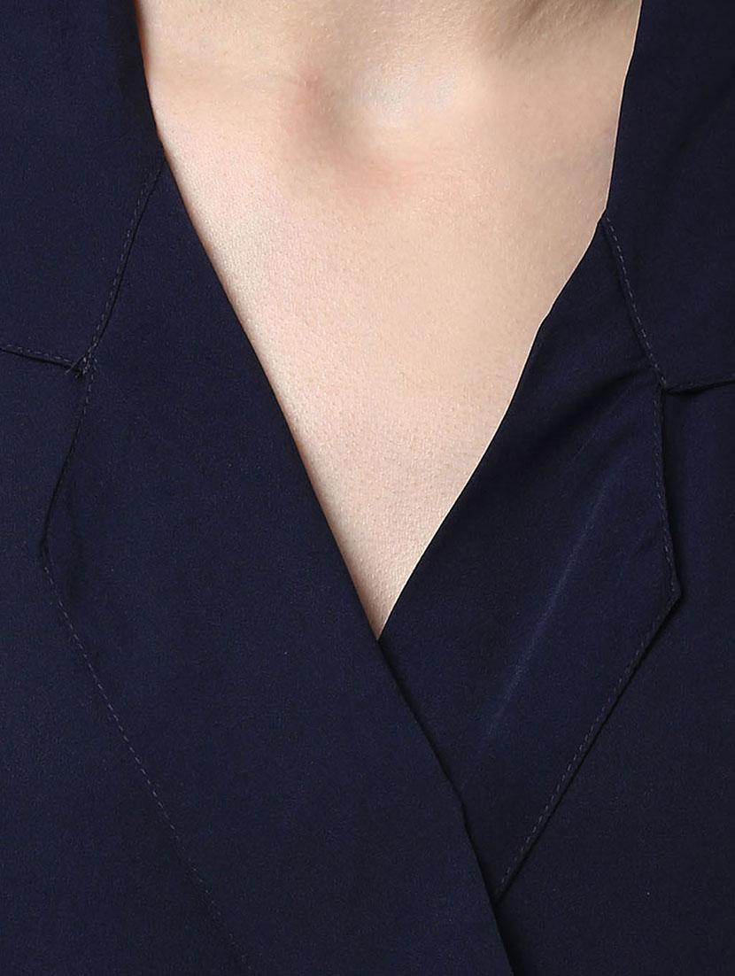 navy blue crepe full leg jumpsuit - 13440596 - Zoom Image - 4