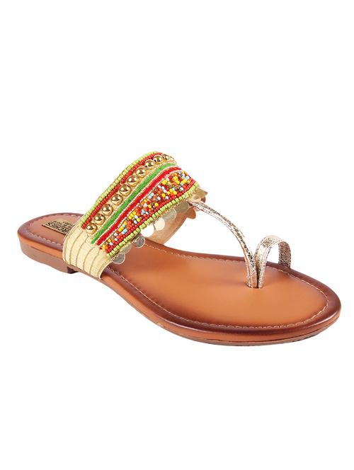 multi colored faux leather kolhapuris - 13448265 - Standard Image - 1