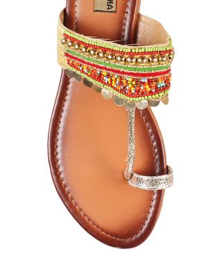 multi colored faux leather kolhapuris - 13448265 - Standard Image - 4