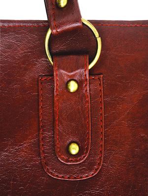 brown leatherette handbag - 13449864 - Standard Image - 4