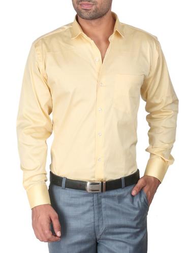 yellow cotton blend formal shirt - 13449962 - Very Small Image - 1