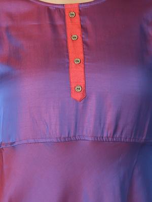 magenta silk flared kurta - 13463711 - Standard Image - 4