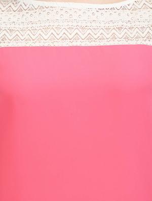 curved hem lace panel top - 13464048 - Standard Image - 4