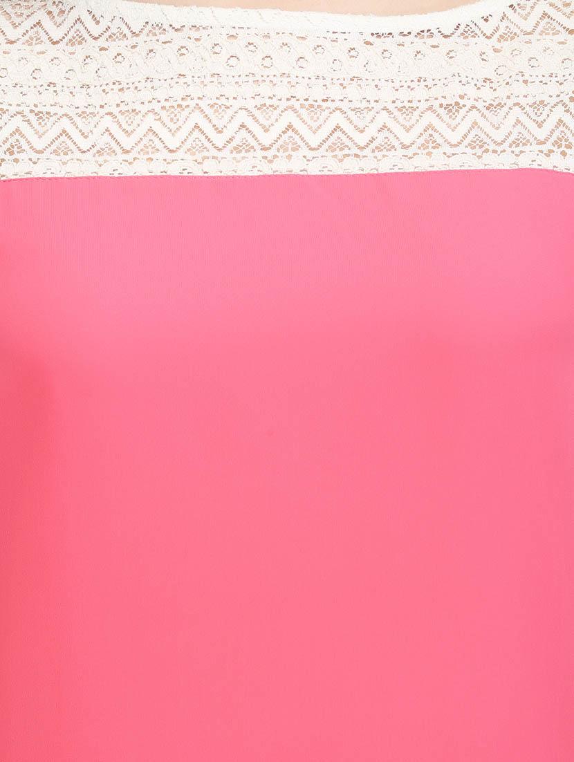 curved hem lace panel top - 13464048 - Zoom Image - 4