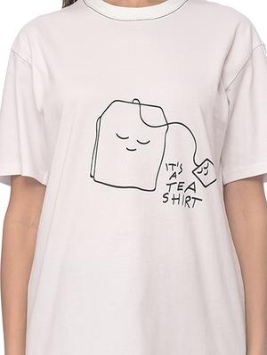 white printed cotton regular tee - 13464867 - Standard Image - 4