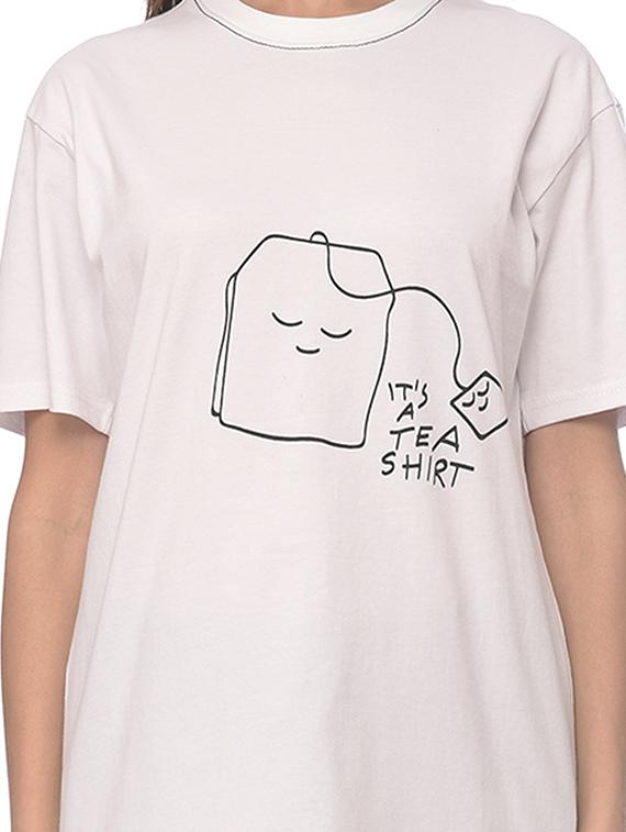 white printed cotton regular tee - 13464867 - Zoom Image - 4