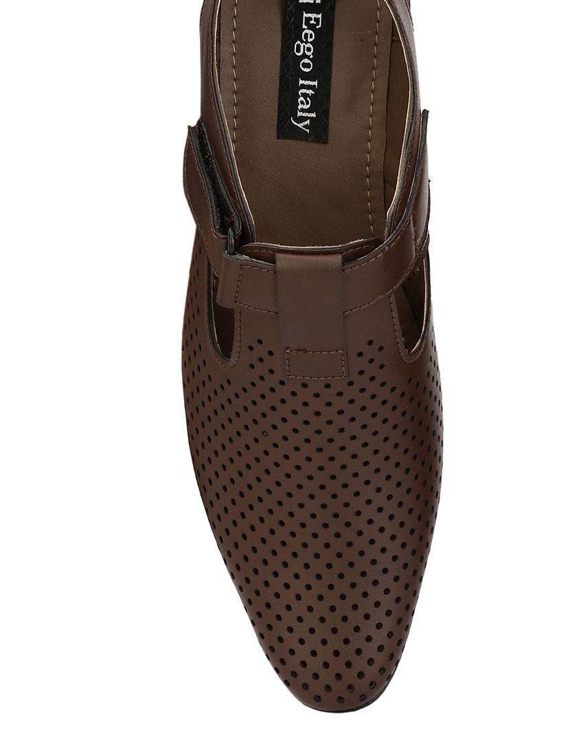 brown leather slip on sandal - 13473950 - Zoom Image - 4
