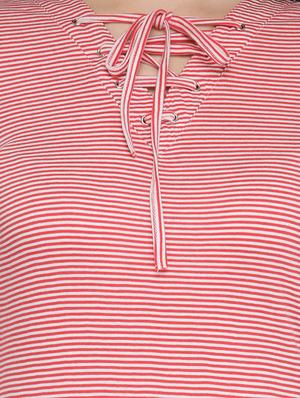 tie up neck striped top - 13480102 - Standard Image - 4