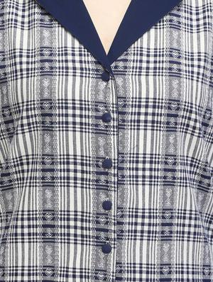 blue cotton aline kurta - 13480143 - Standard Image - 4