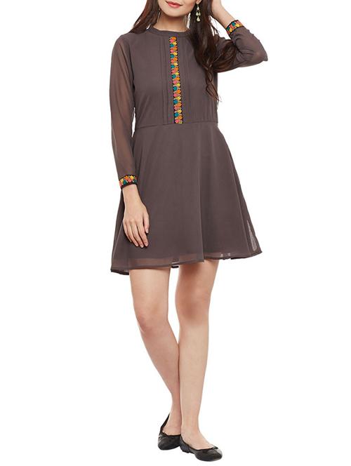 grey georgette dress - 13480416 - Very Small Image - 1