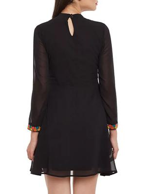 black georgette dress - 13480417 - Standard Image - 4