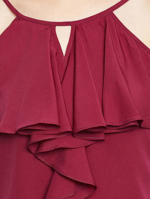 ruffle detail key hole front top - 13480442 - Standard Image - 4