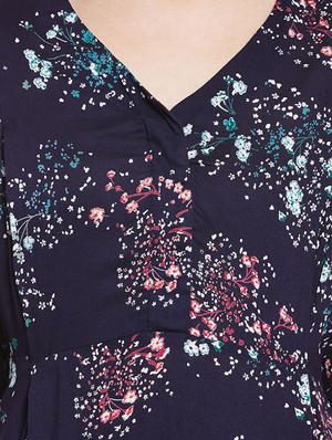 navy blue printed rayon tunic - 13480482 - Standard Image - 4