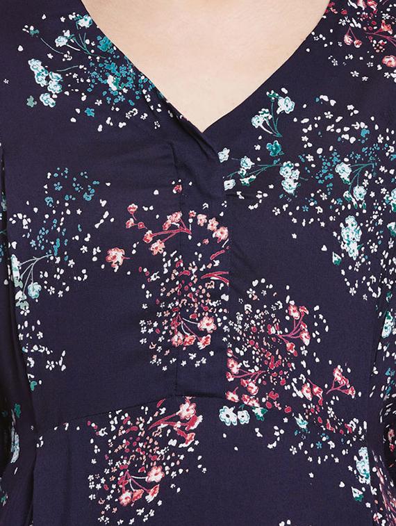 navy blue printed rayon tunic - 13480482 - Zoom Image - 4