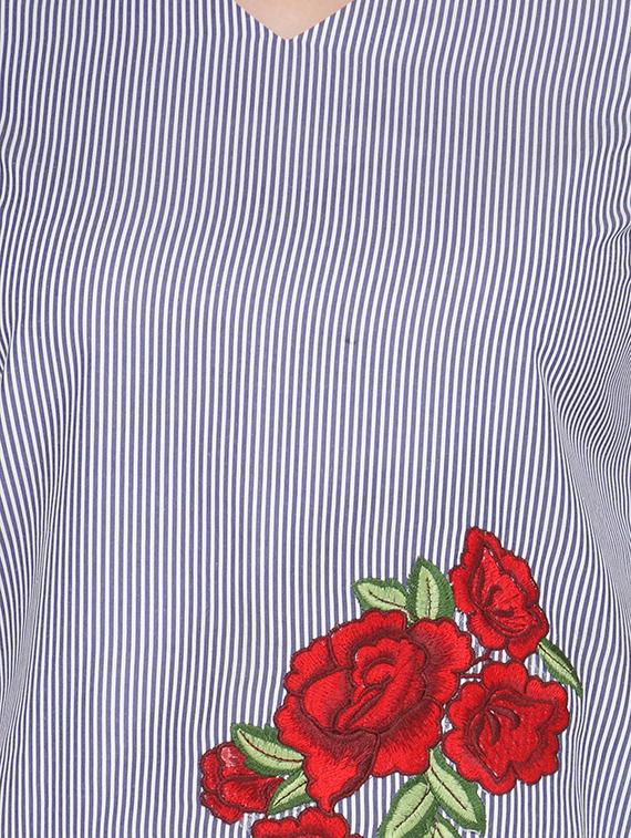 blue cotton regular top - 13480851 - Zoom Image - 4