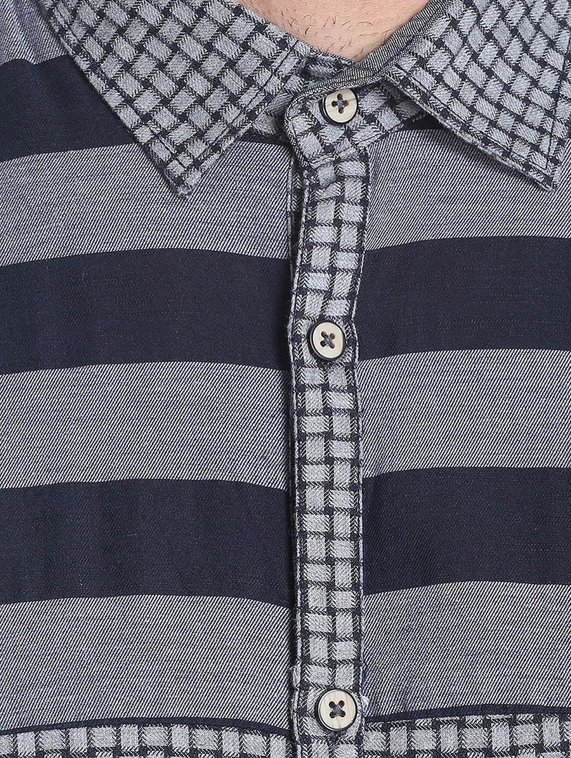 grey cotton casual shirt - 13481051 - Zoom Image - 4