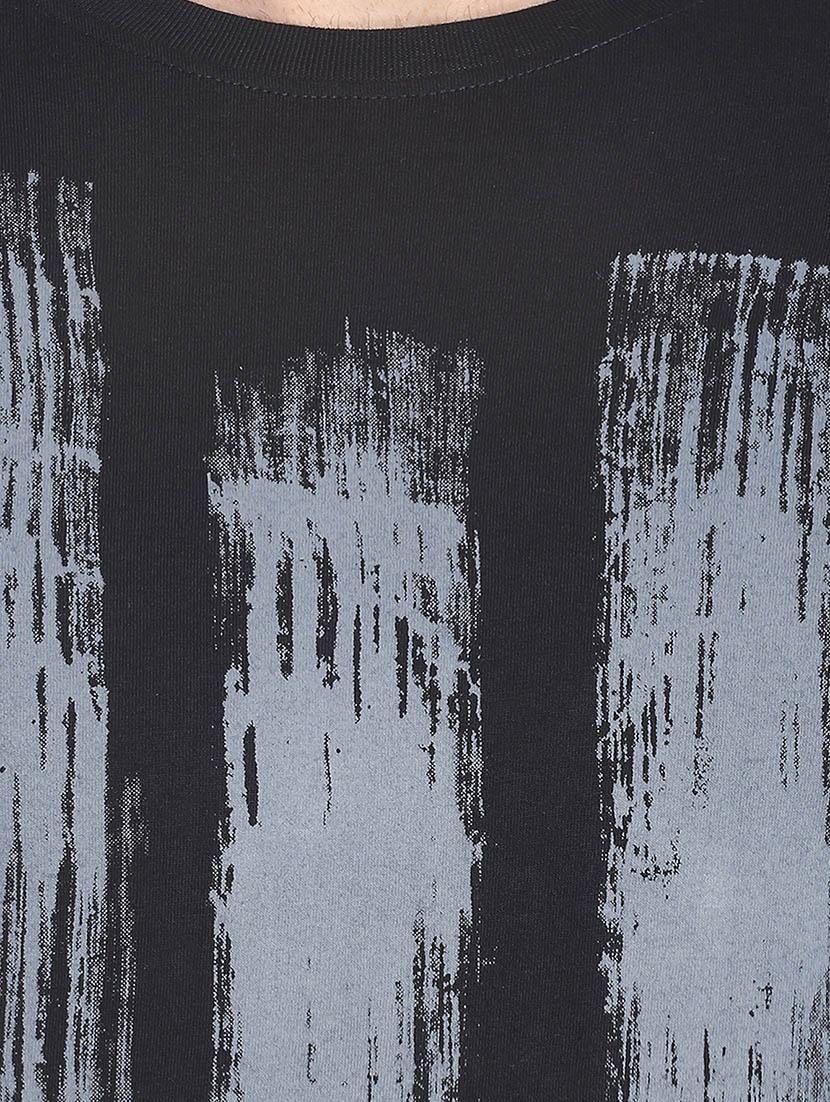 black cotton front print t-shirt - 13482132 - Zoom Image - 4