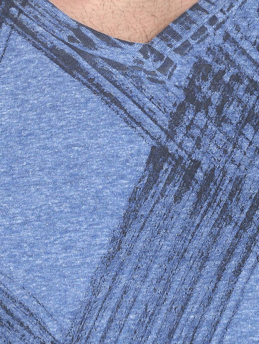 blue cotton front print t-shirt - 13482143 - Zoom Image - 4