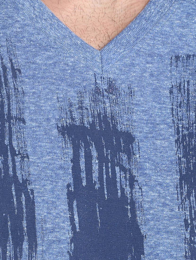 blue cotton front print t-shirt - 13482144 - Zoom Image - 4