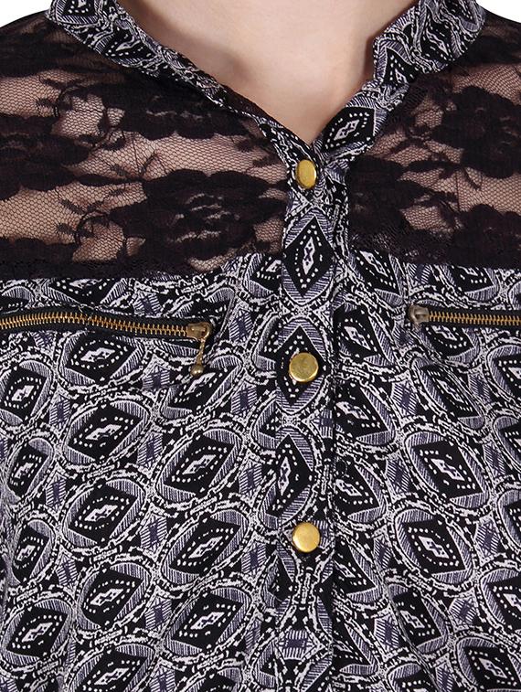 black viscose regular shirt - 13538257 - Zoom Image - 4