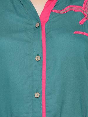 embroidered shirt collor kurta - 13549938 - Standard Image - 4