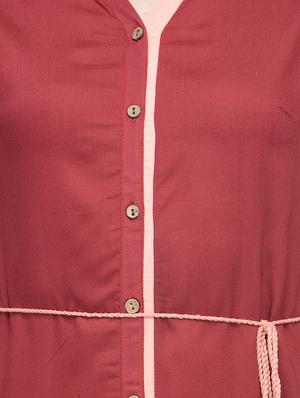 embroidered shirt collar kurta - 13549941 - Standard Image - 4