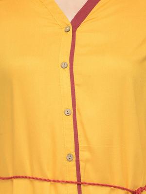 shirt collar embroidered kurta with tassels - 13549943 - Standard Image - 4