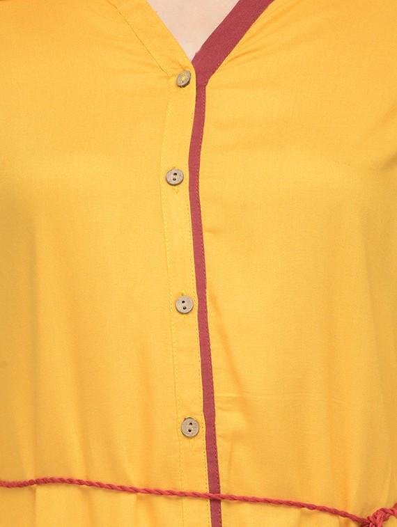 shirt collar embroidered kurta with tassels - 13549943 - Zoom Image - 4